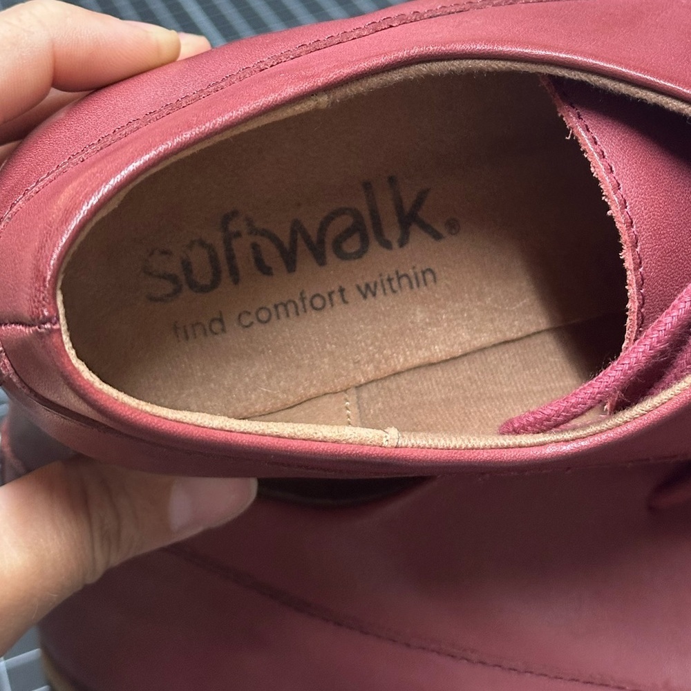Softwalk Whitby Women's Shoes Dark Red Size 9 Oxford blood red leather - Picture 7 of 16
